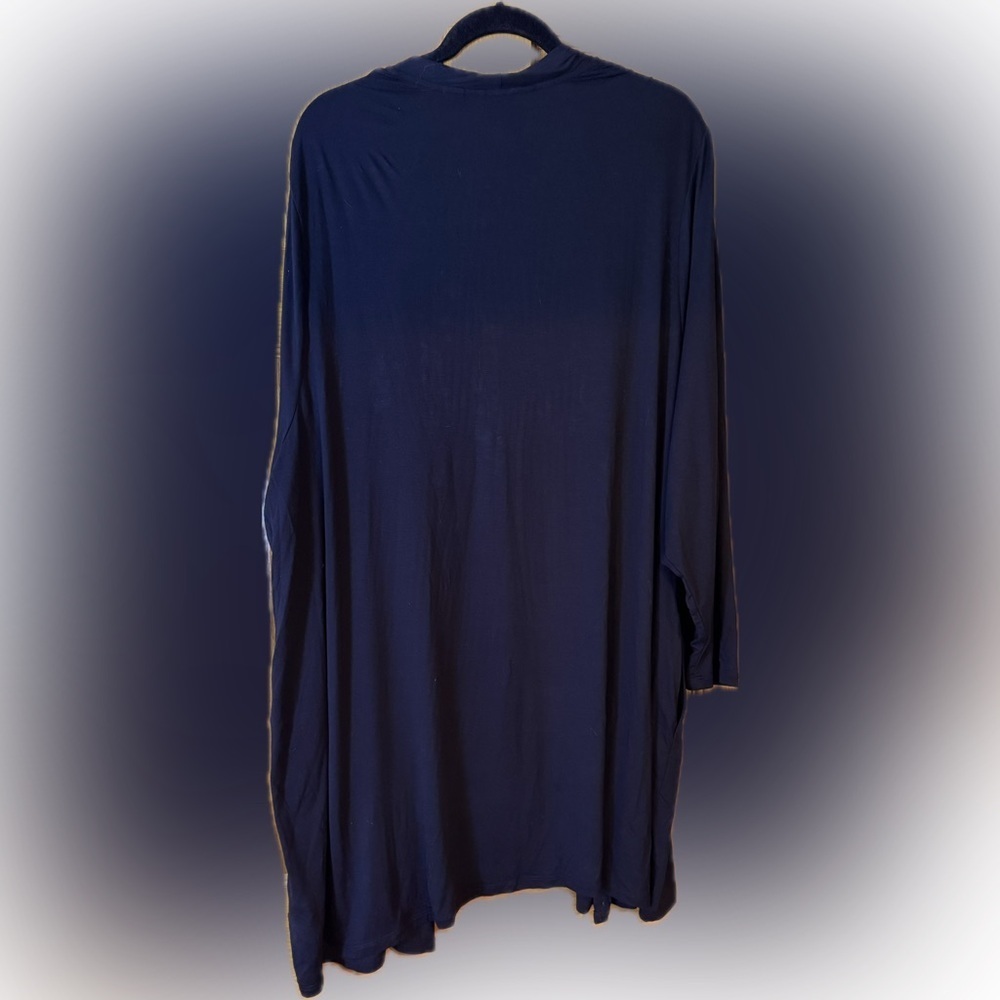 Lands' End Plus Size Black Long Open Cardigan - Picture 5 of 12